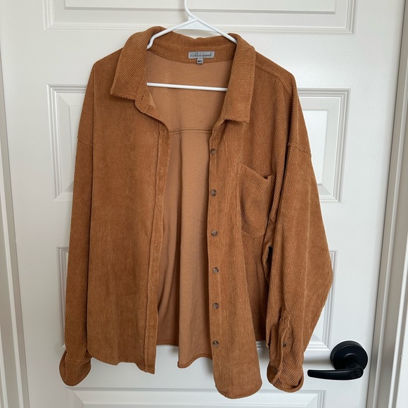 Old Navy Brown Corduroy Button Down Shirt - Picture 1 of 4